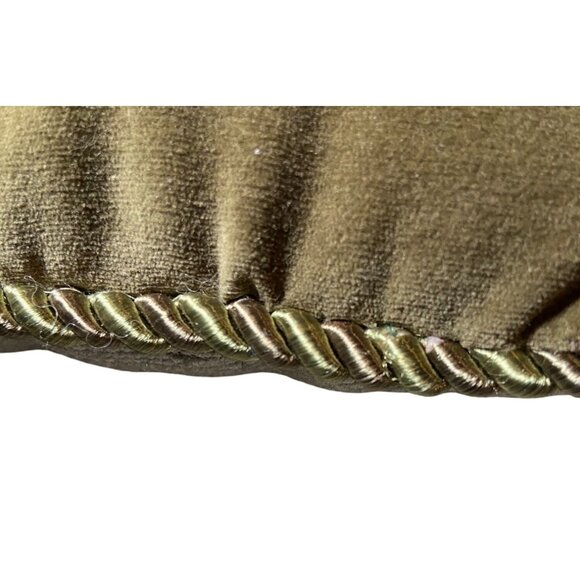 Square Vtg Hibiscus Tapestry Pillows W/Velvet Back & Rope Trim 9”X 9”Set of 2 - Picture 4 of 5